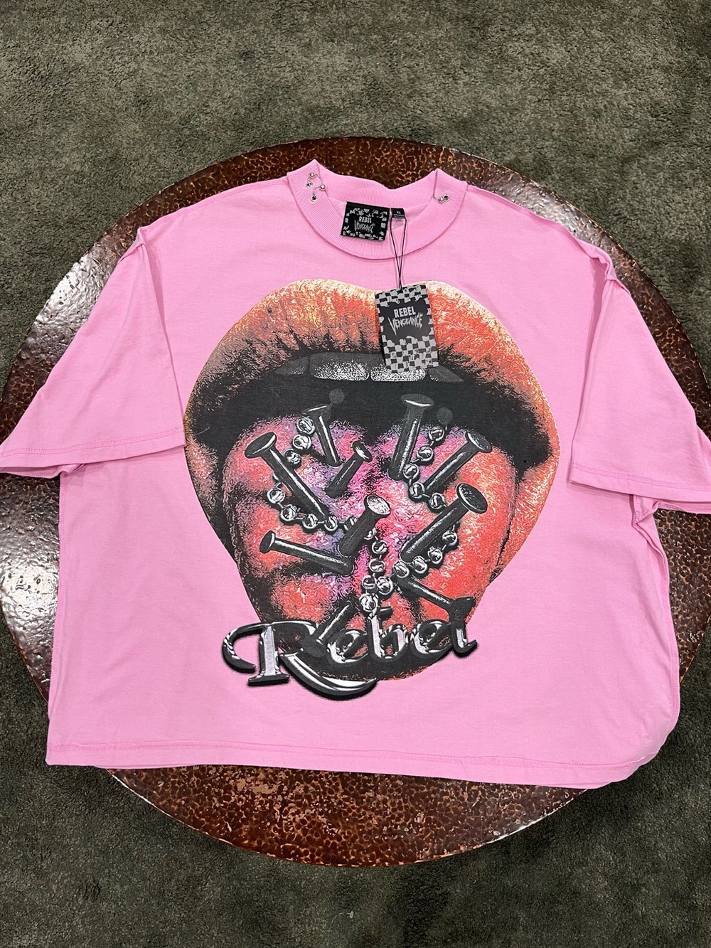 Rebel Vengeance Men’s Pink Graphic Tee